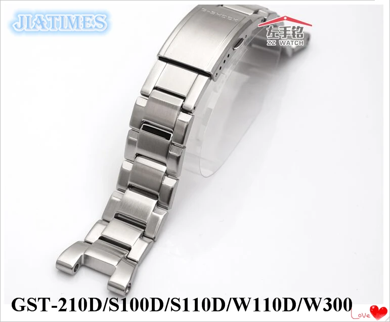 1 шт. серебряный цвет подлинный ремешок для часов Shock GST-210D/S100D/S110D/W110D/W300 браслет из нержавеющей стали