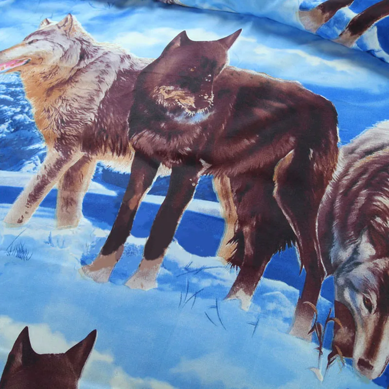 3 шт./компл. три волка в снегу одеяло постельные принадлежности Королевский