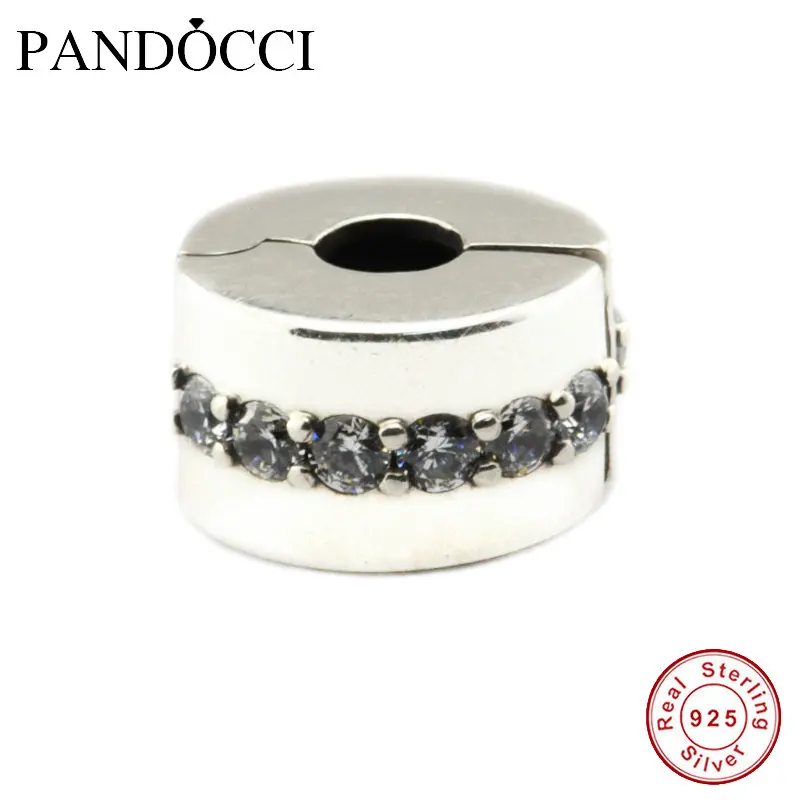 QANDOCCI подходит для оригинальных браслетов блестящие зажимы дорожек серебряные