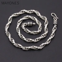 6mm width hot sale classic twist necklace vintage 100 925 sterling silver chain fashion necklace pendant women or men jewelry