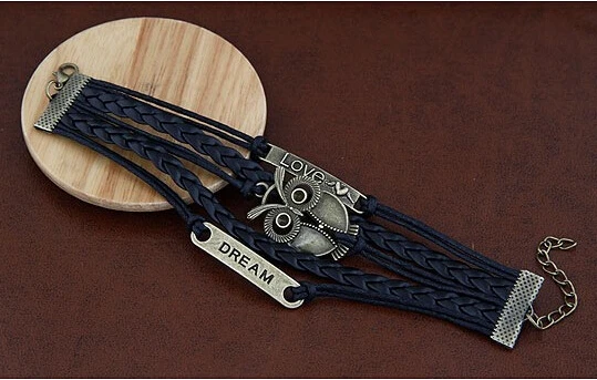 Новый плетеный медный металлический кожаный мужской браслет Многослойные