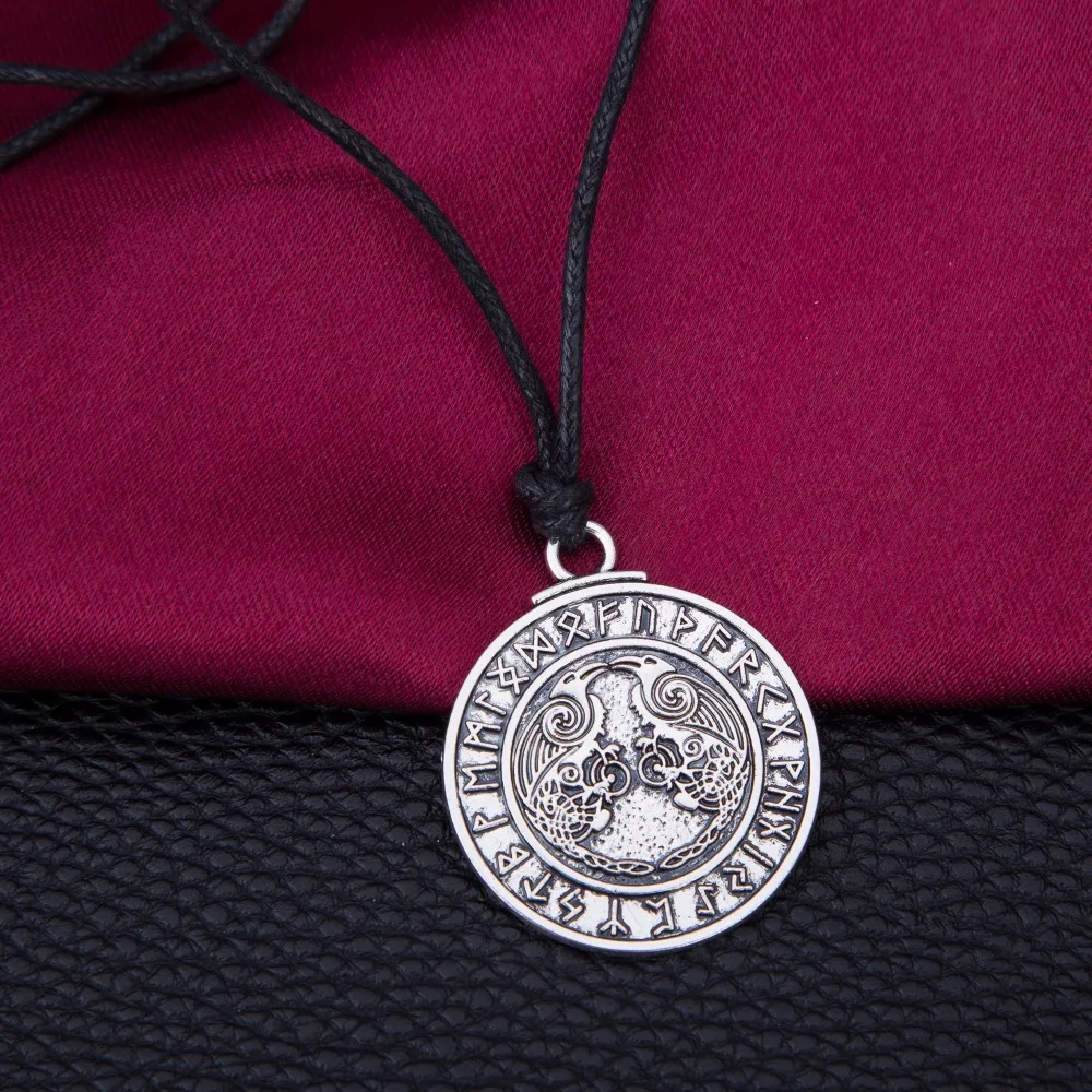 Dawapara Ворон Одина Valknut амулет норвежский викинг Runes Triskelion символ Triskele мужское