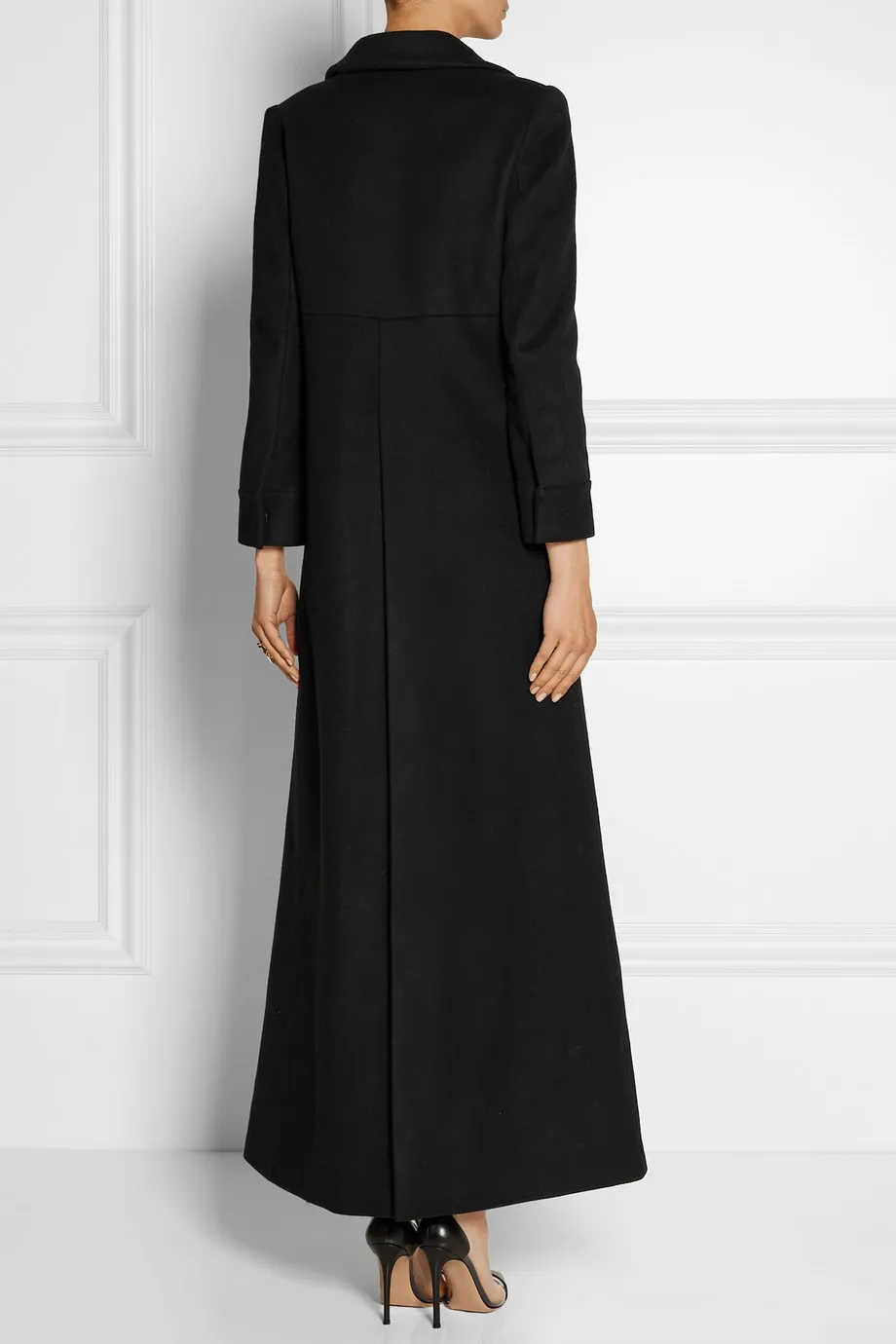 

Manteau Femme Fashion Women Plus Size Fall / Winter Black Simple Turn Down Collar Maxi Long Coat Female Casual Overcoat Casacos