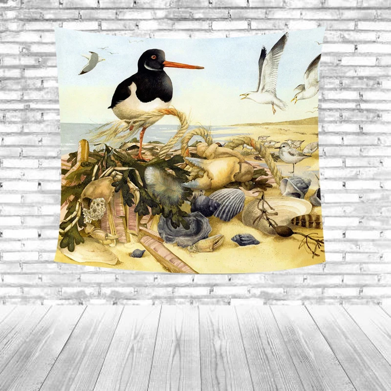 Parrot Tapestry Wall Art Tapestries Tropical Beach Towel Butterfly Water duck Home Decor Picnic Mat Yard Bedspread Table Cloth | Дом и сад