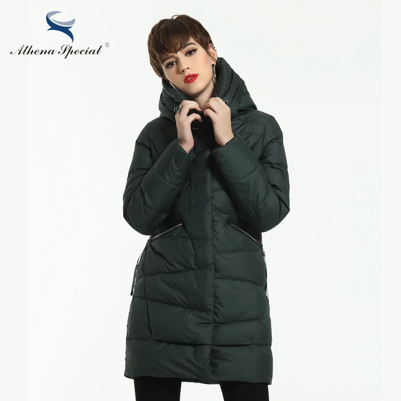 Афина специальные Новинка 2017 года Для женщин зимнее пальто теплая зимняя Толстая