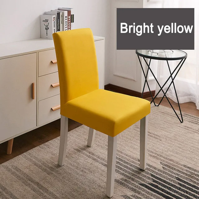 bright yellow Однотонный цветной чехол для кресла спандекс эластичные чехлы стул для свадебного банкета чехлы столовый набор крышка пасторальный гостиничный чехол - Цвет: bright yellow