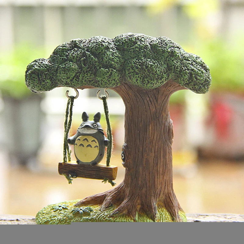 Studio Ghibli Тоторо Рисунок DIY Миядзаки Мой сосед дерево качели смолы фигурку игрушка