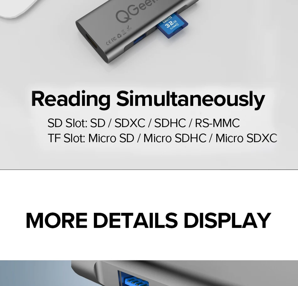 QGeeM USB C концентратор HDMI type-C концентратор к Hdmi USB 3,0 Thunderbolt 3 кард-ридер для Macbook mate20 P30 glaxy S9 S10 USB C концентратор