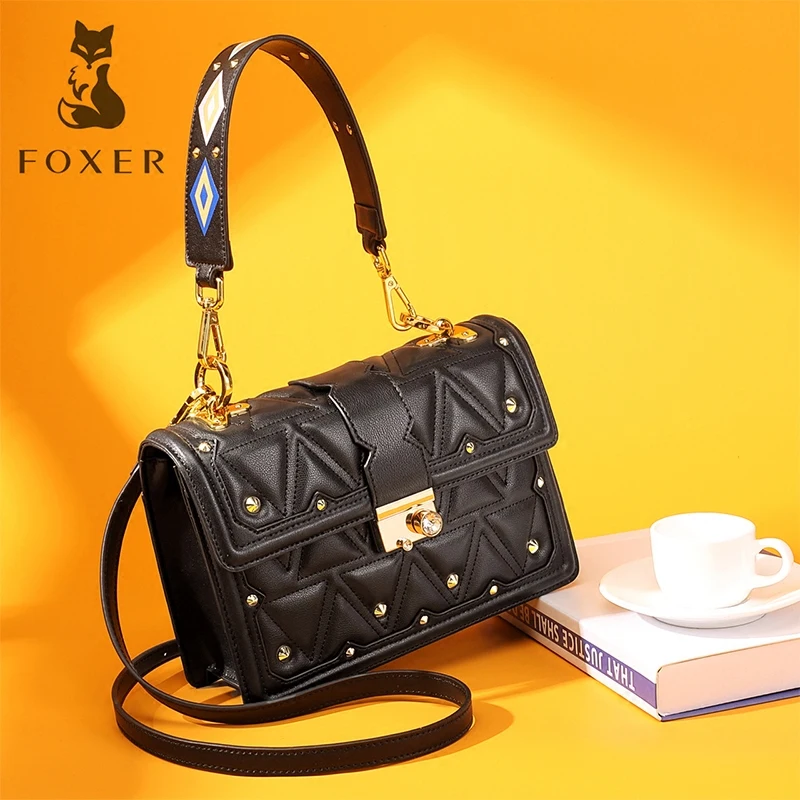 FOXER бренд Для женщин кожа Сумки леди сумка простой и моды Crossbody сумки для Женские