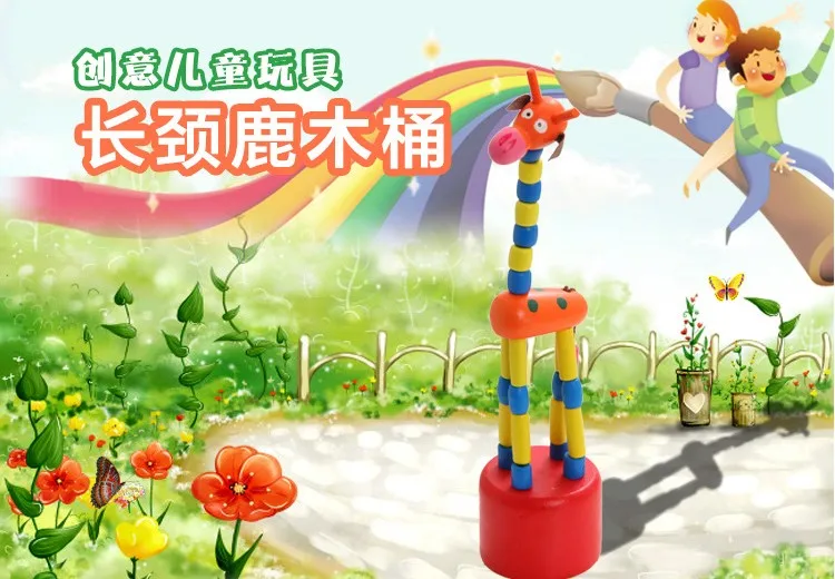 Игрушек! Красочные деревянные игрушки животных постоянного тетей Жираф игрушка