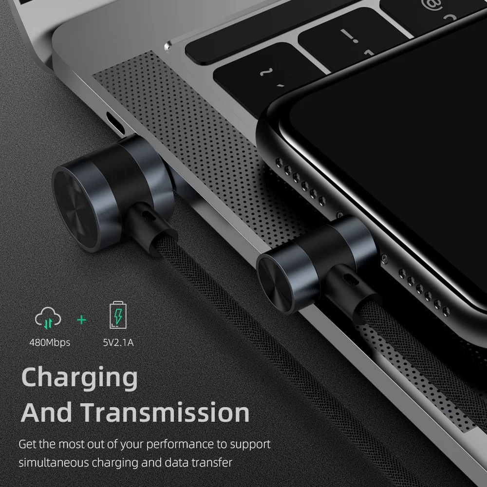 90 градусов локоть USB C Micro USB кабель 2.1A быстрое зарядное устройство USB шнур L Тип Нейлоновый плетеный кабель для передачи данных для huawei samsung sony Xiaomi