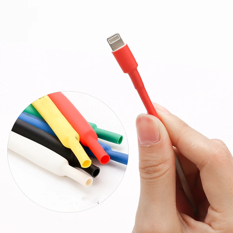 2pcs Universal Heat Shrink Tube Saver Cover For iPhone Lightning Charger Cable USB Cord Protector New Wire Organizer