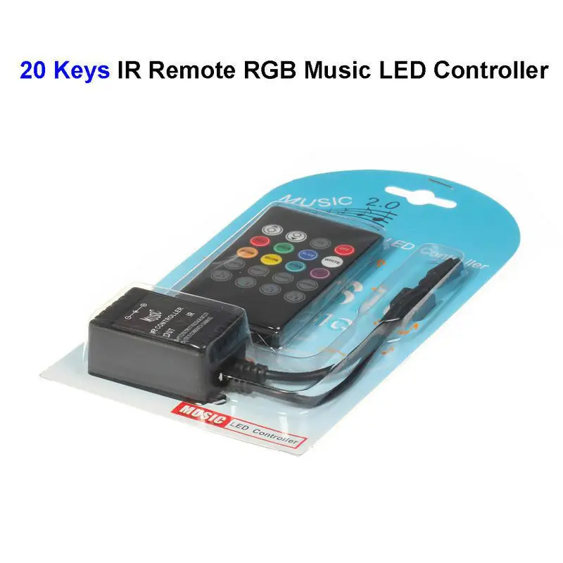 20 Keys Music Voice Sensor Controller Sound IR Remote Control Practical Home Party RGB 3528 5050 LED Strip light Controllers | Освещение