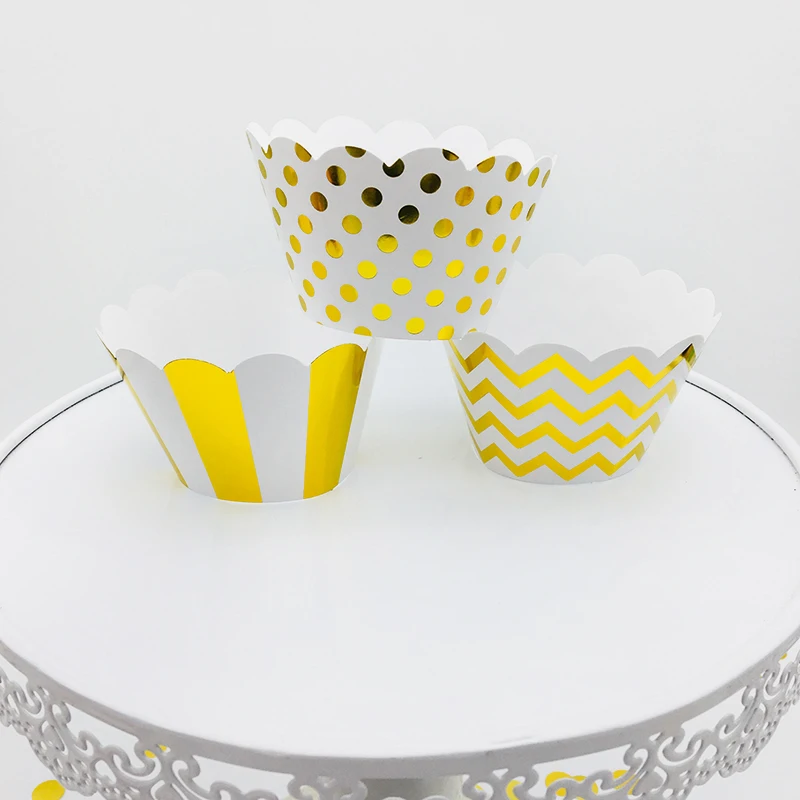 48 шт. фольга золотой кекс обертка для торта детей дня рождения вечерние Декор