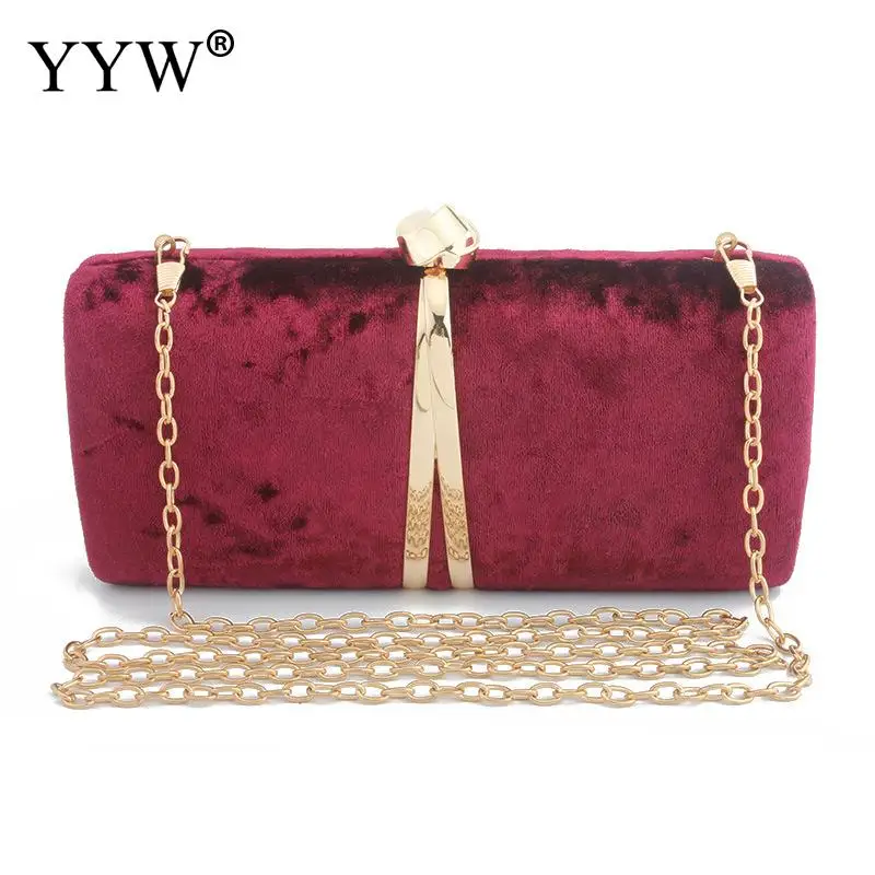 burgundy YYW бордовый клатч для женщин роскошные сумки женские сумки дизайнерские Элегантные золотые черные вечерние сумки для выпускного вечера Bolso - Цвет: burgundy