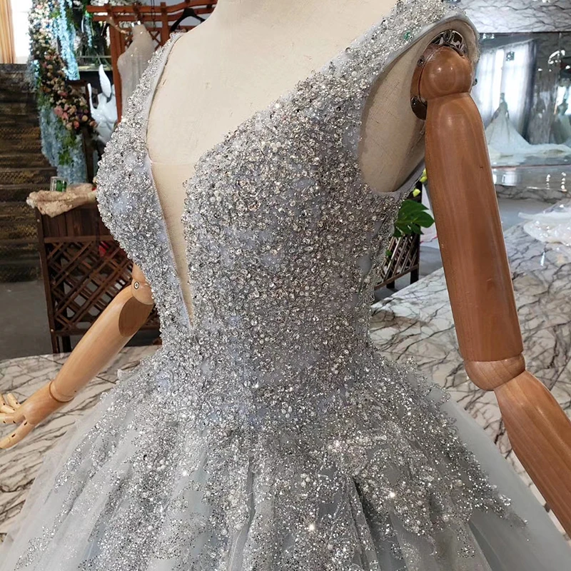 Женское вечернее платье трапециевидной формы HTL099G длинное свадебное без рукавов