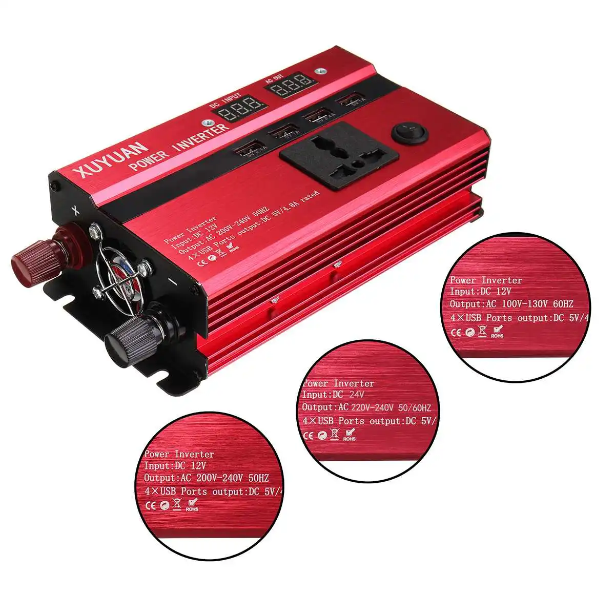 3000-10000 Вт автомобильный инвертор USB DC12/24 В к AC110V/220 В синусоидальный преобразователь напряжения трансформатор зарядное устройство инвертор солнечной установки