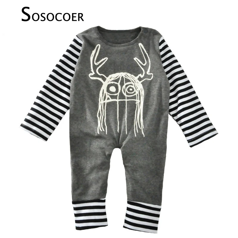 SOSOCOER/Новинка 2017 года Детский комбинезон с длинными рукавами Забавный для