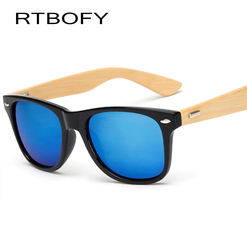 RTBOFY ретро деревянные солнцезащитные очки мужские бамбуковые женские брендовые
