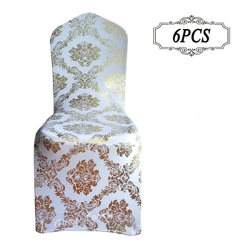 Новинка 6 шт./упак. спандекс лайкра бронзирующие золотые металлические чехлы на