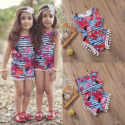 Хлопковый комбинезон с цветочным рисунком для новорожденных девочек милый