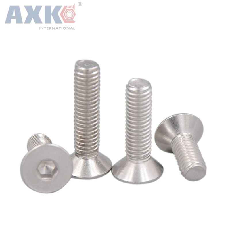 AXK 100 шт./лот M6 x 45 мм DIN7991 sus304 inox Шестигранная плоской потайной головкой винт для