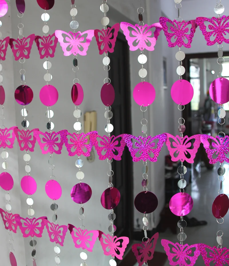 Детский мультяшный занавес пластиковые занавески из ПВХ с бабочками и блестками