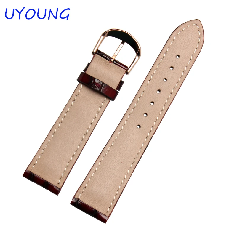 

Quality Genuine Leather Watchband 18mm 20mm For Mens Womens Bamboo Shaped Retro Watch Strap
