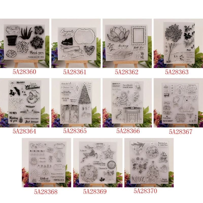 Рождественский Детский прозрачный штамп для самостоятельного оформления