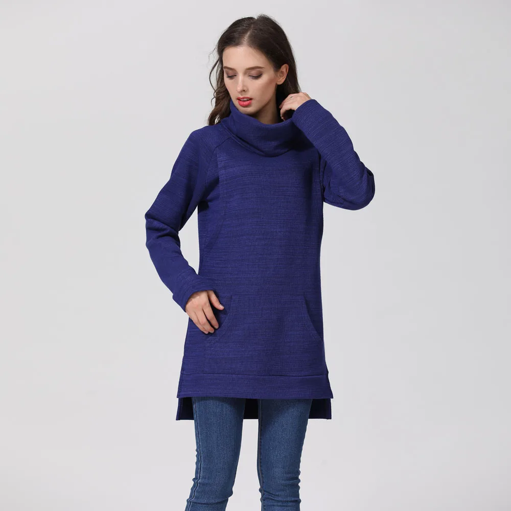 Emotion Moms Elegant Maternity Clothes Thermal breastfeeding Coat Turtle Neck Nursing Sweaters Hoodie the Colour of Dark Blue
