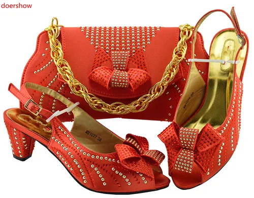 

doershow New come Italian Matching Shoe and Bag Set for Wedding Shoe and Bag Italian Design Set African Shoe and Bag Set SWD1-20
