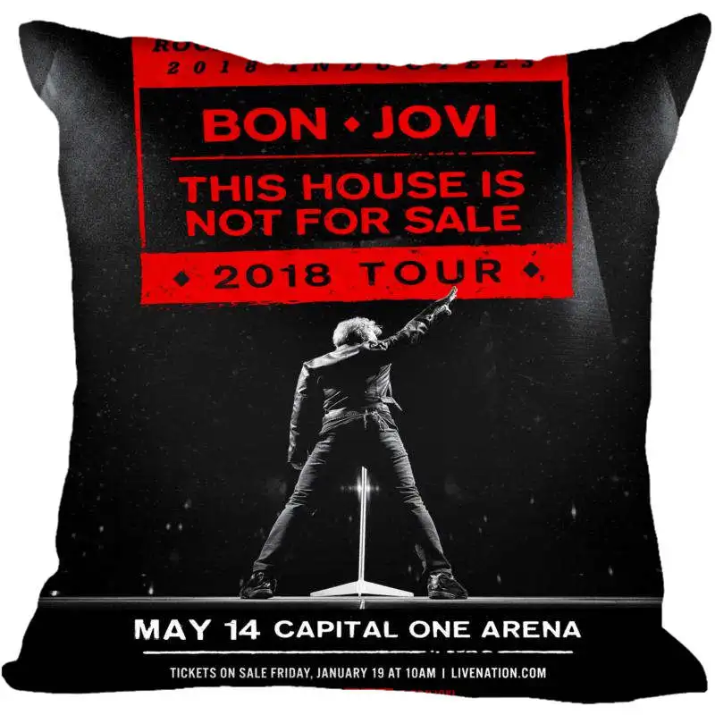 На заказ Bon Jovi квадратный чехол для подушки на заказ на молнии для спальни домашний чехол для подушки 1 шт. на заказ 40x40 см - Цвет: 2