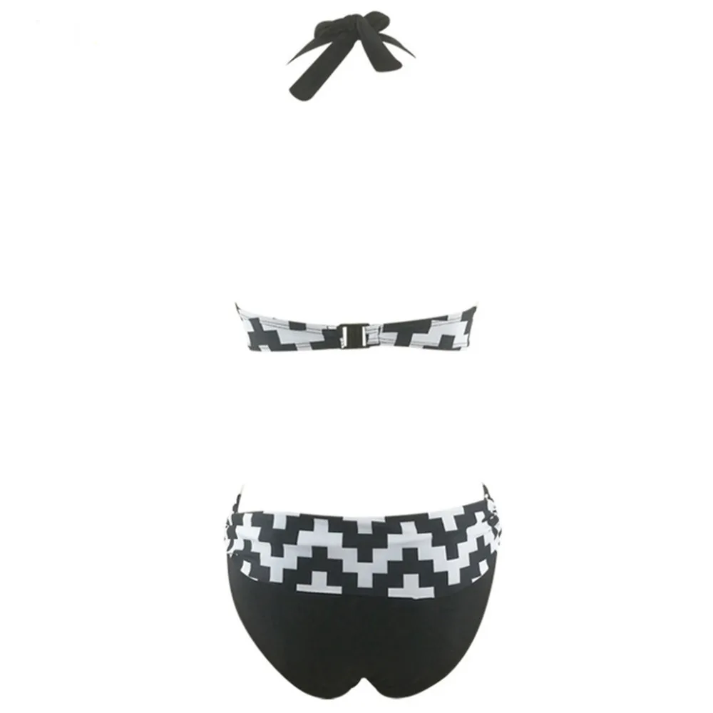 Купальники размера плюс, женские купальники, XXXL, XXL, бикини,, mujer, топ через шею, полосатый принт, купальники, открытая спина, пляжная одежда, 4XL, N50