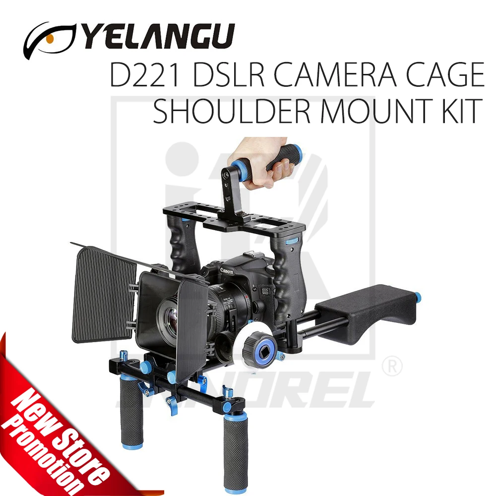 YELANGU D221 Профессиональный DSLR видео Риг плечевой стабилизатор для камеры матовый