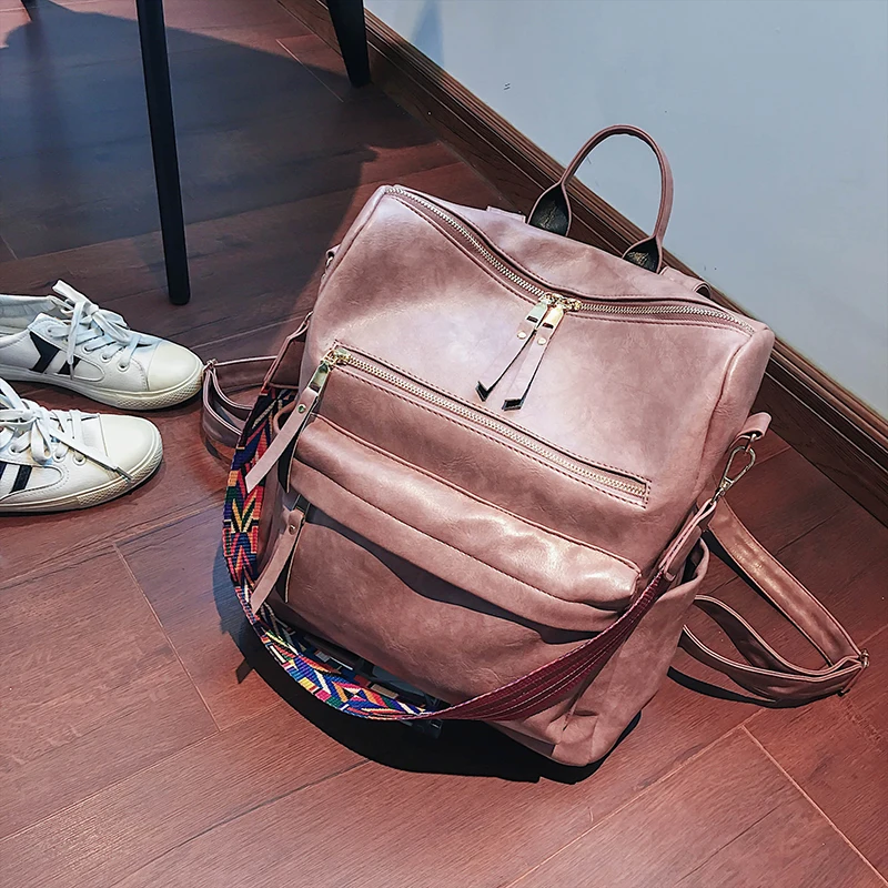 PU кожаные рюкзаки для Для женщин из модного кожзаменителя дамы Back Pack Bagpack ноутбук