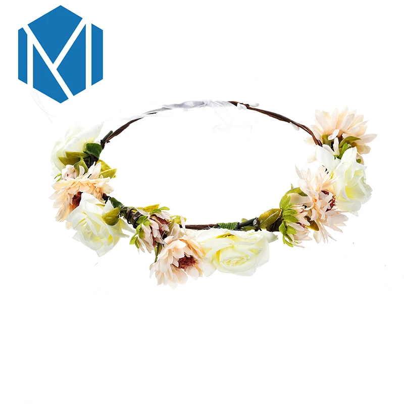 Женский ободок для волос M MISM в богемном стиле с розами и короной ручной работы