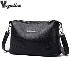 Новинка 2022, женские сумки-мессенджеры на двойной молнии, мягкая женская сумка через плечо, дизайнерская женская сумка из искусственной кожи на плечо, женская сумка высокого качества