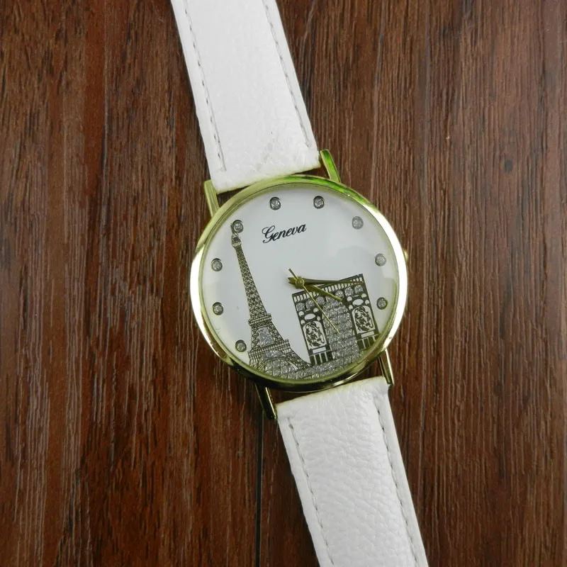 Женские часы Relojes Mujer 2018 наручные с рисунком Эйфелевой башни женские кожаные