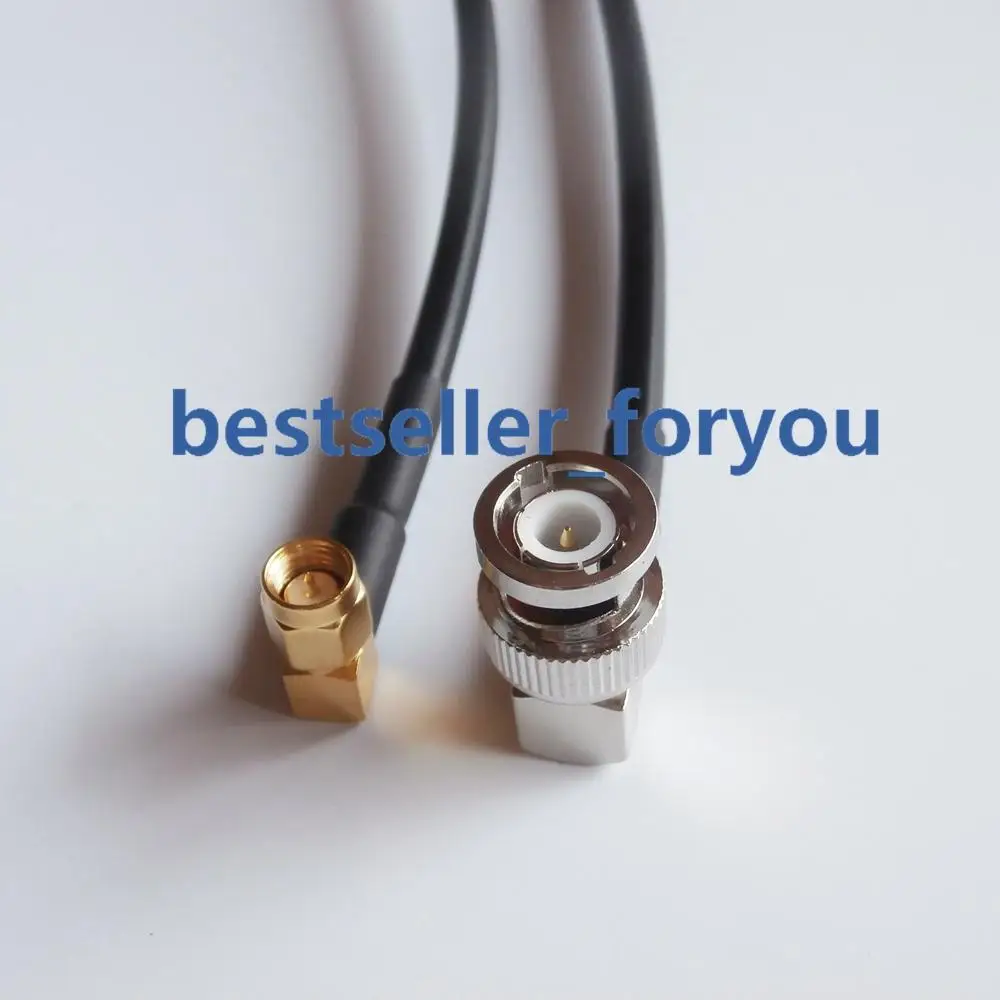 

BNC штекер 90 градусов к SMA штекеру прямой угол обжимной джемпер pigtail RF RG58 кабель 3 фута 1 м