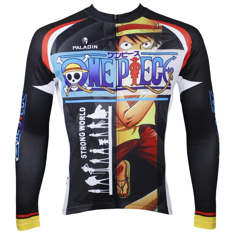 

One Piece Luffy Cycling Jerseys Black Anime One piece Cycling Clothing for boys Men 3xl Long Sleeve Bicycle Jersey