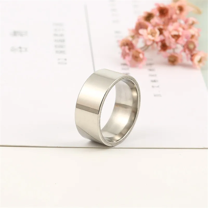 Модное кольцо для пары мужчин и женщин однотонное глянцевое из нержавеющей стали
