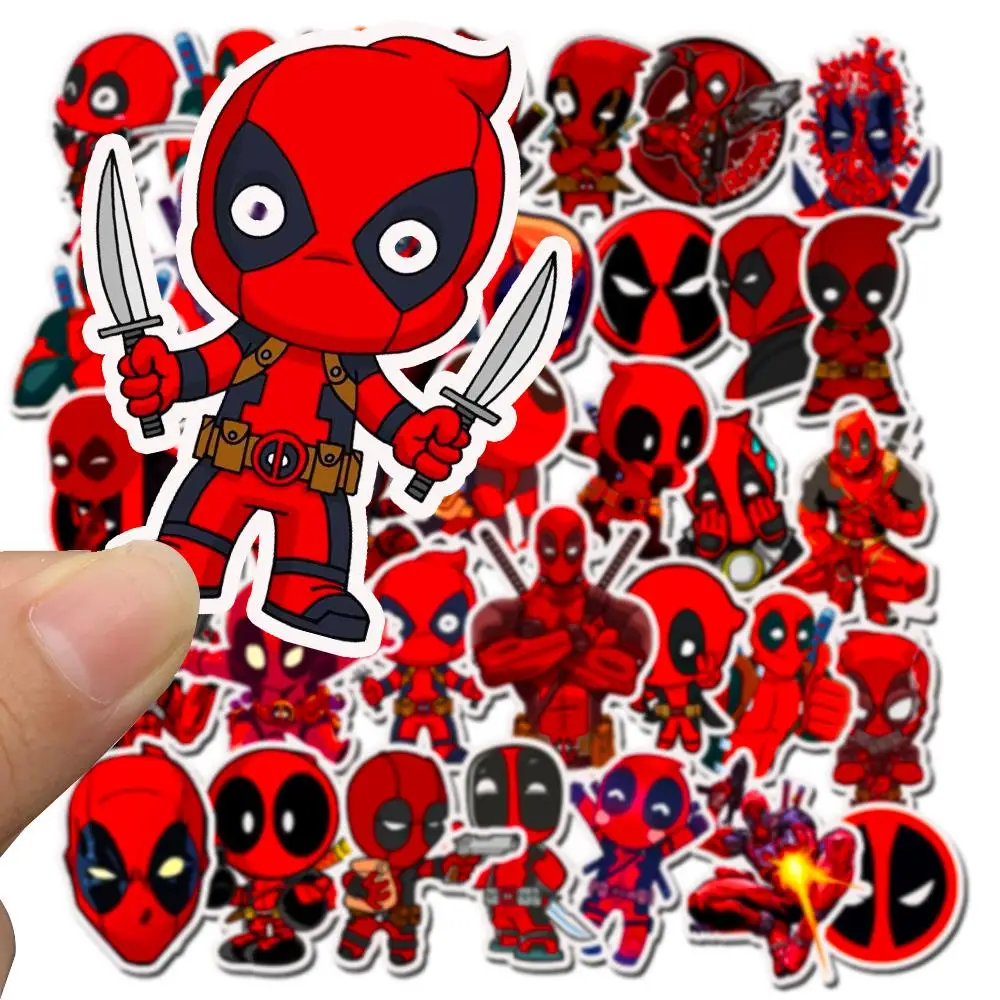 35 шт. Мультяшные милые наклейки Deadpool, наклейка с супергероями для сноуборда, багажа, автомобиля, холодильника, ноутбука