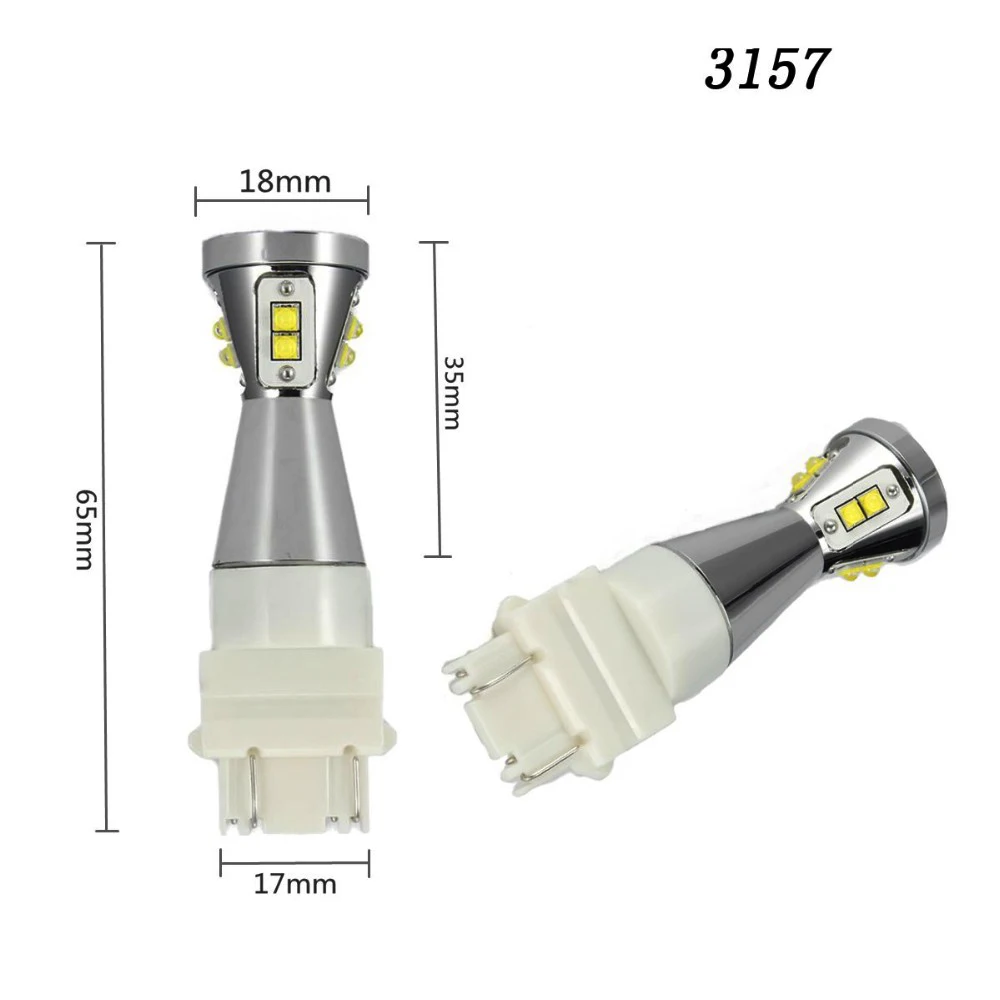 2 шт. 1156 BA15S P21W 1157 BAY15D T20 7440 7443 T25 3156 3157 Белый Сигнал поворота стоп-сигналы светодиодный автомобильные лампочки 45W 12V 24V