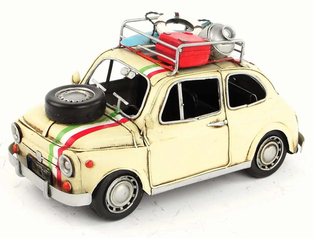 

Antique classical car model retro vintage wrought handmade metal crafts Fiat500 for home/pub/cafe decoration or birthday gift