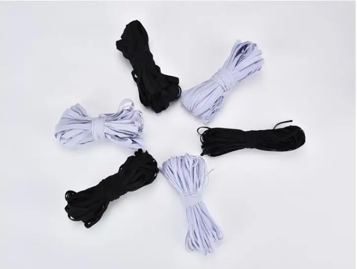 5Meters 1-6CM Black/White High Elastic Band Nylon Webbing Spandex Ribbon Garment Trousers Hair Tie Dress Lace Sewing Accessories