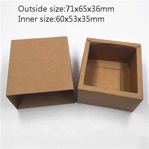 71x65x36mm 20 шт бумажные подарочные коробки, крафт-коричневые упаковочные коробки для мыла ручной работы, 4 размера, вечерние коробки для хранения ювелирных изделий/конфет/рукоделия - Цвет: 71x65x36mm