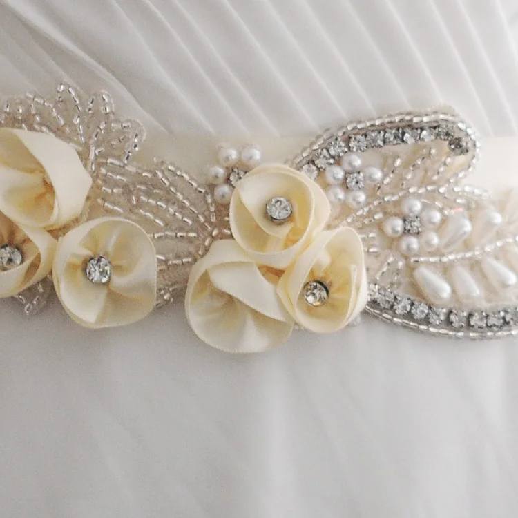 5pcs/lot Hot Sell Sash Bridal Beaded Belt With Petite Flowers Wedding Applique Women Waistband Girls Headband | Свадьбы и торжества