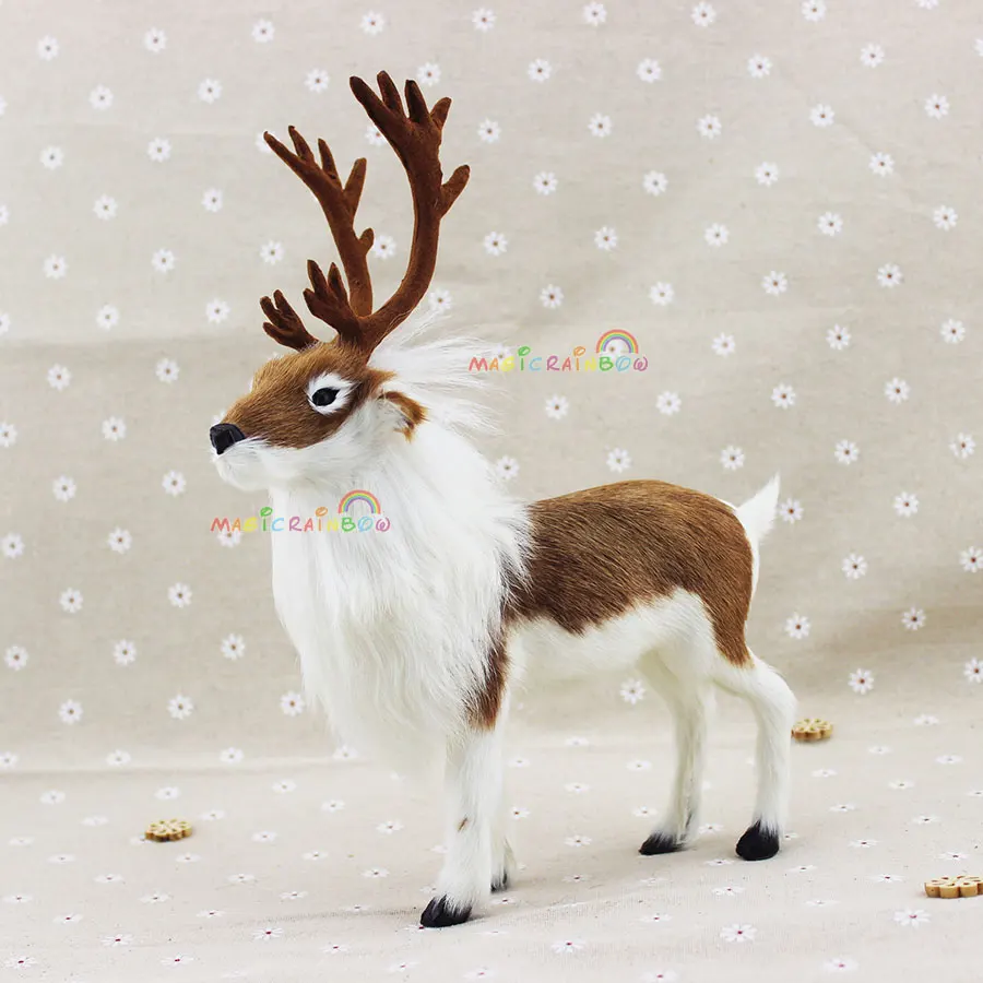 Пушистый олень лось Рождественское украшение флисовая шерсть Высота 10 5 дюйма/27