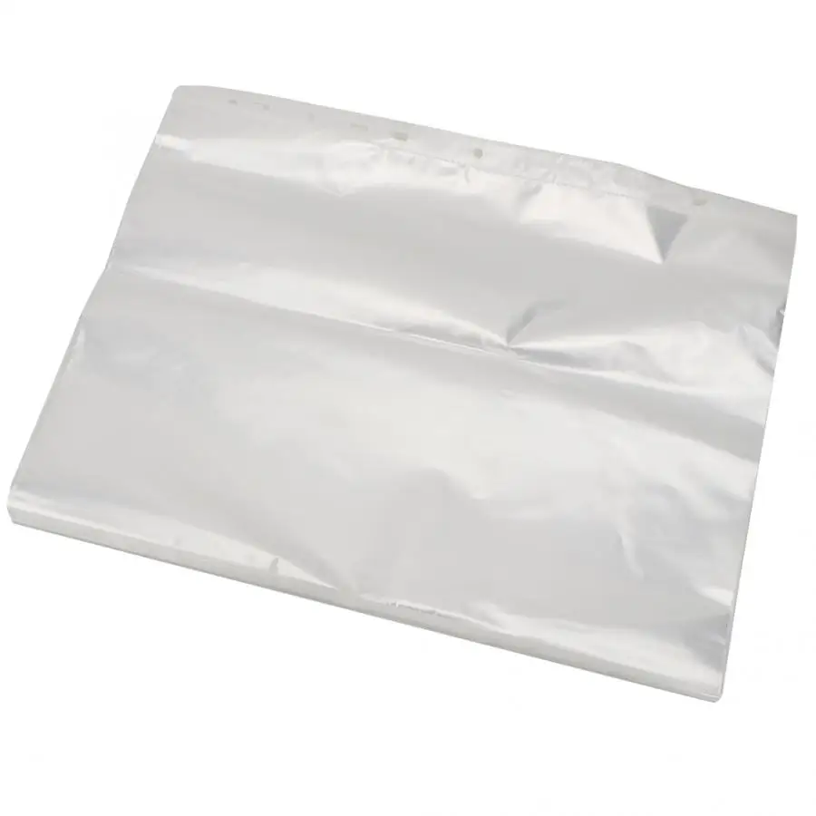 100 Pcs A4 Transparent 11 Hole Thick Office Paper Storage Cover Loose Leaf File Protect Bag