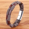 Braided Interlocking & Stitching Genuine Leather Bracelet 6